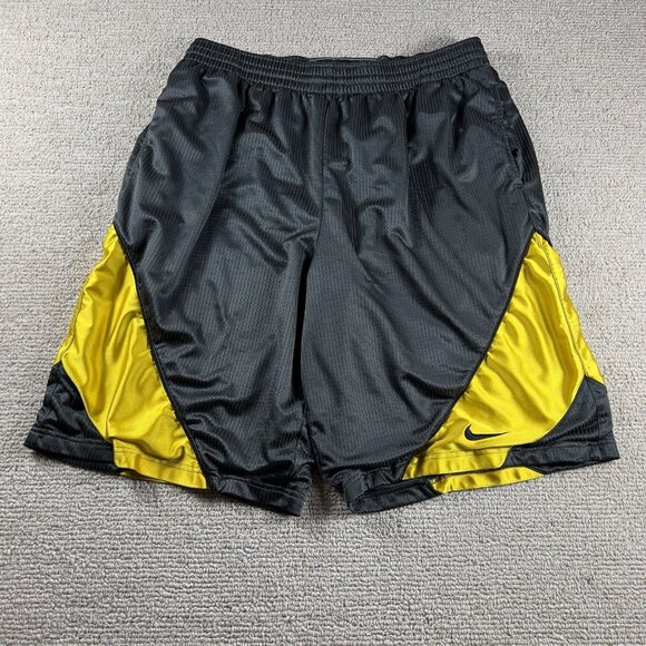 Vintage Nike Sportswear Basketball Shorts Gray Yellow Men’s Size XL - Picture 1 of 8